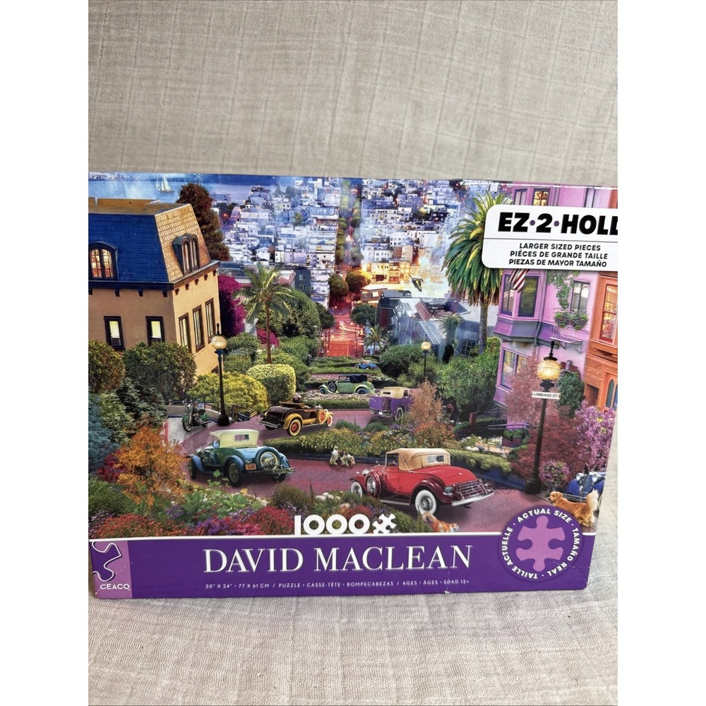 Ceaco 1000 Piece Jigsaw Puzzle - David Maclean - Lombard Street - with Poster